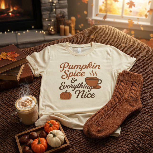 Camiseta Pumpkin Spice & Everything Nice Retro Fall (Subido por el creador)