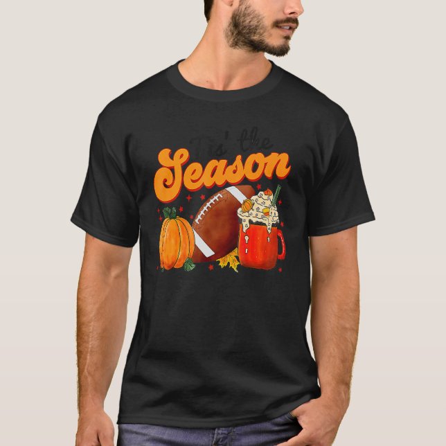 Camiseta Pumpkin Spice Football Tis The Season Fall Thanksg (Anverso)