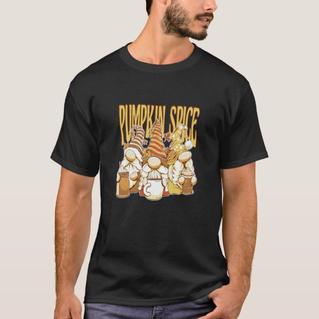 Camiseta Pumpkin Spice Latte Coffee Latte Iced Fall Gnomes  (Anverso)