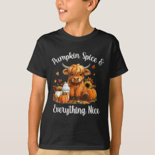 Camiseta Pumpkin Spice & Todo lo Bueno Vaca Highland L
