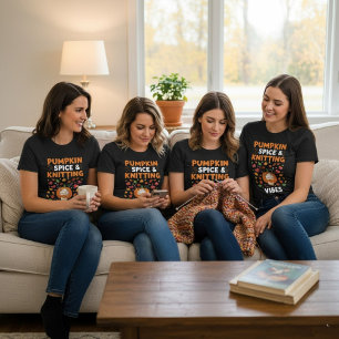 Camiseta Pumpkin Spice & Vibraciones de Tejer Otoño 