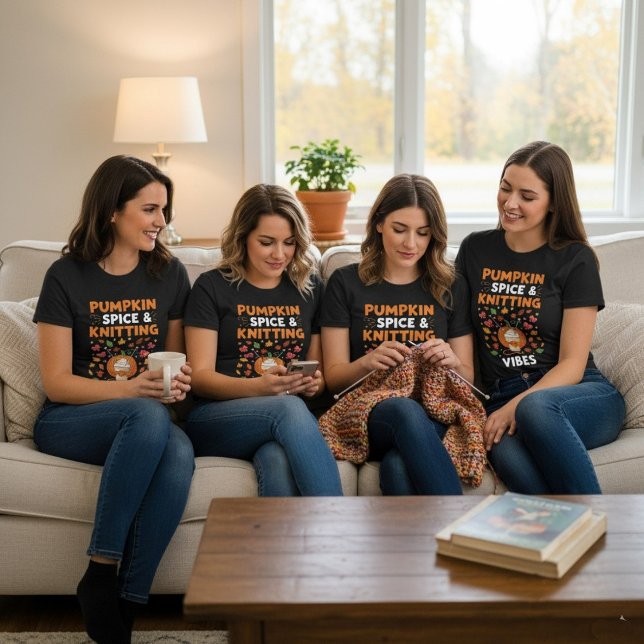 Camiseta Pumpkin Spice & Vibraciones de Tejer Otoño  (Subido por el creador)