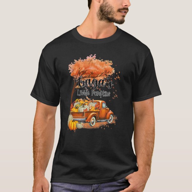 Camiseta Pumpkin Truck Gaga's Little Pumpkins Fall Thanksgi (Anverso)