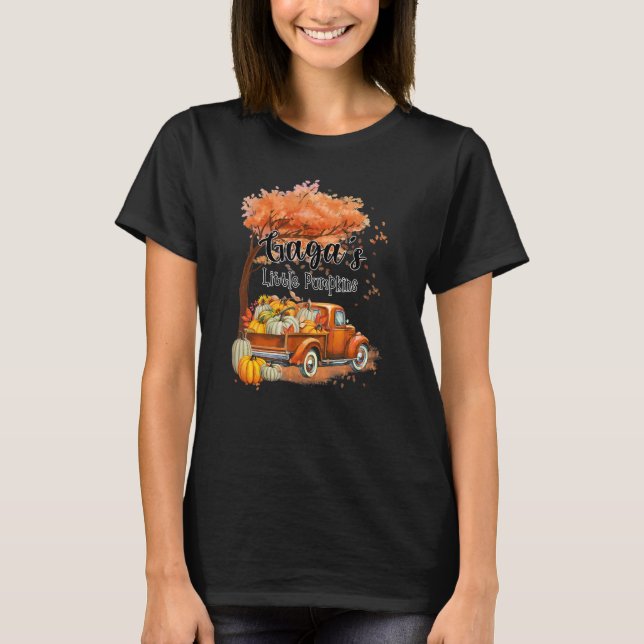 Camiseta Pumpkin Truck Gaga's Little Pumpkins Fall Thanksgi (Anverso)