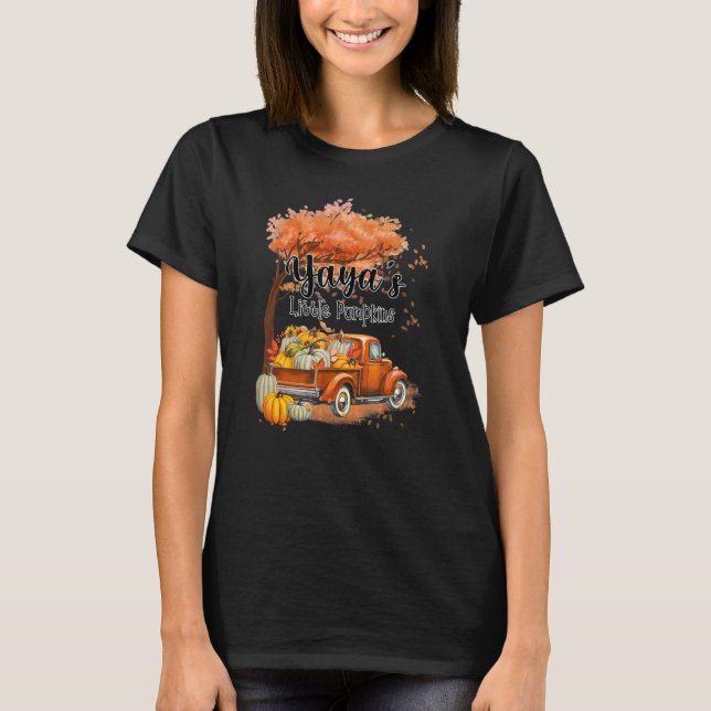 Camiseta Pumpkin Truck Yaya's Little Pumpkins Fall Thanksgi (Anverso)