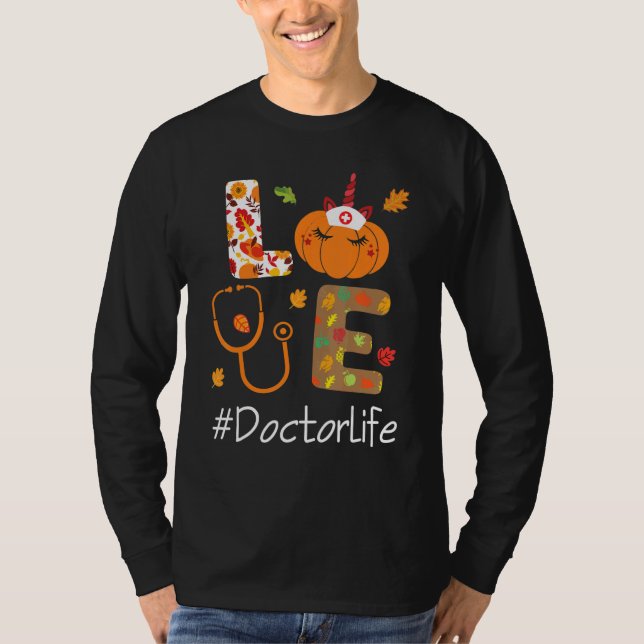 Camiseta Pumpkin Unicorn Face Happy Thanksgiving Day LOVE D (Anverso)