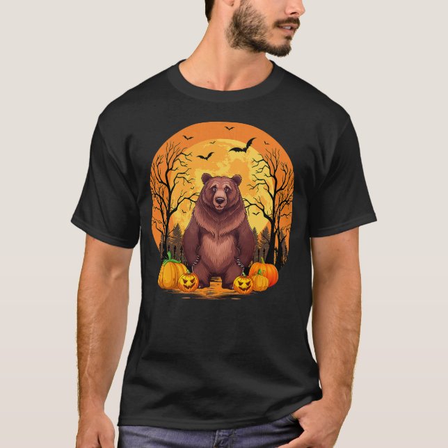 Camiseta Pumpkin With Funny Halloween Costume Grizzly Bear  (Anverso)