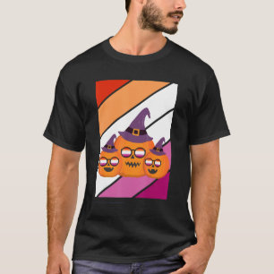 Camiseta Pumpkin With Pride Halloween Lesbian Flag Lgbtq Pr