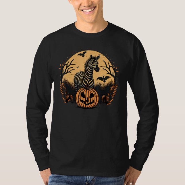 Camiseta Pumpkin Zebra costume on Zebra Halloween 1 (Anverso)