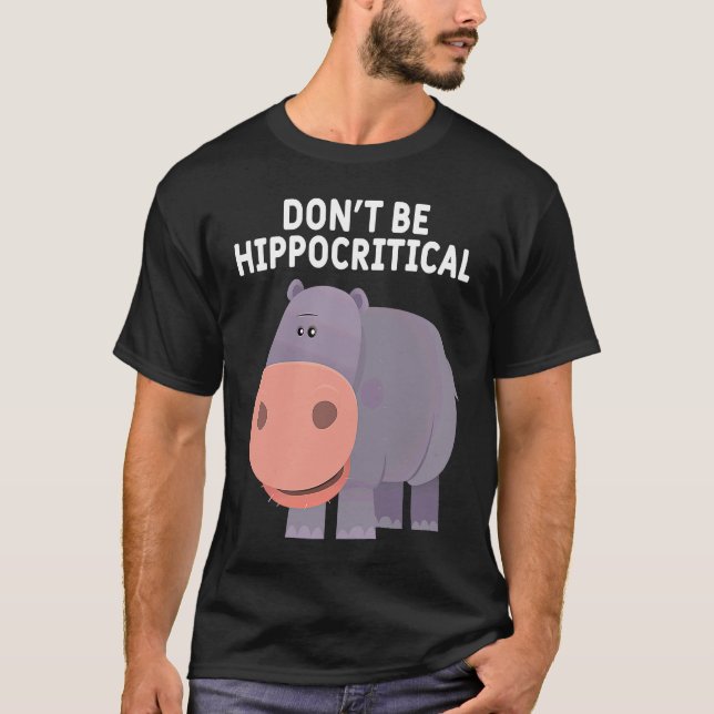 Camiseta Pun Animal Hippos Gráfico No Hipporítico (Anverso)