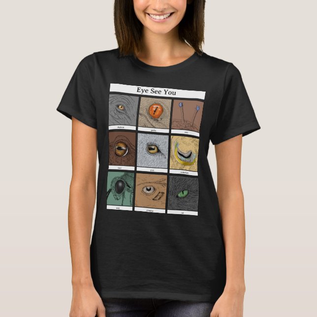 Camiseta Pun Animal, ojos de animales (Anverso)