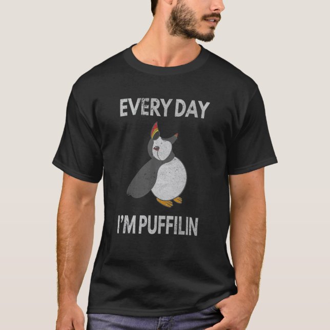 Camiseta Pun de aleta cada día soy Puffilin Seabird Puffins (Anverso)