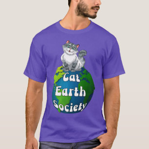 Camiseta Pun lindo gato en el mundo Cat Earth Society