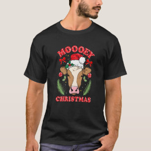 Camiseta Pun Mooey Navidad Vaca Dice Fiesta de Invierno