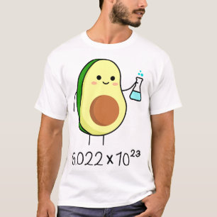 Camiseta Pun número de Avogadro. Químico Cute Aguacate