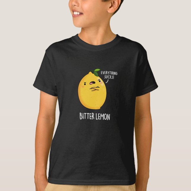 Camiseta Pun oscuro BG amargo de fruta divertida limón (Anverso)