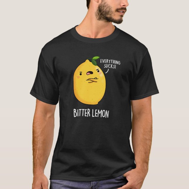 Camiseta Pun oscuro BG amargo de fruta divertida limón (Anverso)