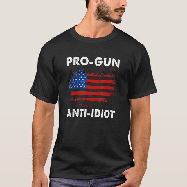 Camiseta Pun sarcástico pro pistola anti idiota 1 (Anverso)