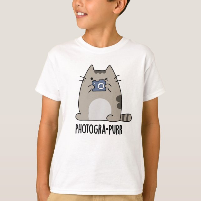 Camiseta Pun, un gracioso fotógrafo gato de Photograh-purr (Anverso)