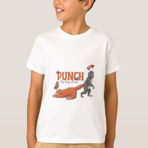 Camiseta Punch‑kun & Plush Monkey – Kawaii para Niños