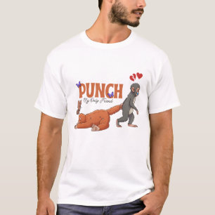 Camiseta Punch‑kun & Plush Monkey – Kawaii para Niños