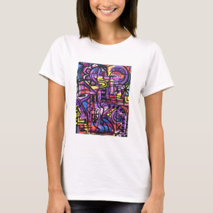 Camiseta Punchbowl-Negrita Colorido Arte Abstracto Pintado