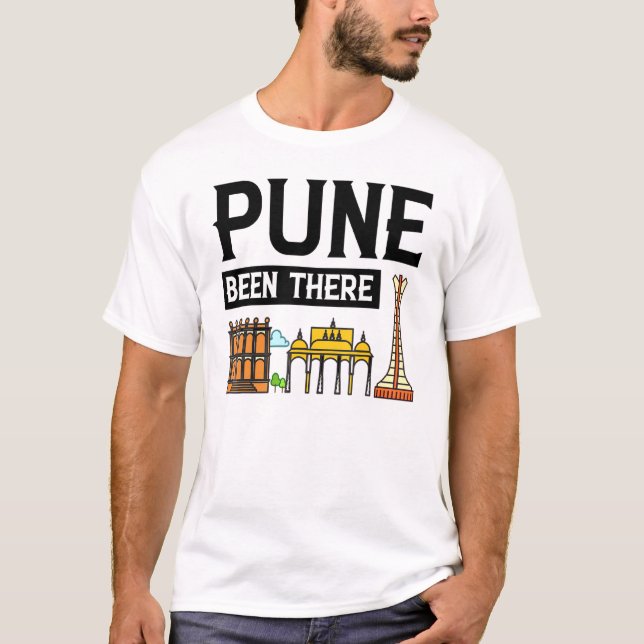 Camiseta Pune India City Skyline Map Viajar 5 (Anverso)