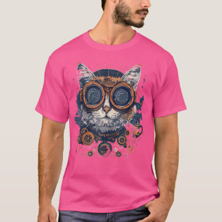 Camiseta Punk al vapor Cat Kitten Steampunk Art