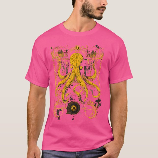 Camiseta Punk al vapor Octopus Steampunk Art (Anverso)