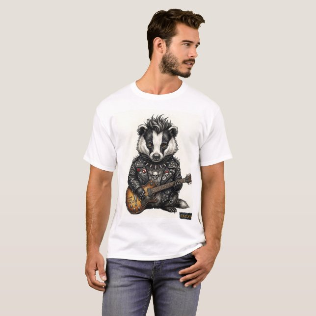 Camiseta Punk Badger "ALEXA" – Double-Sided Edgy 3D  (Anverso completo)