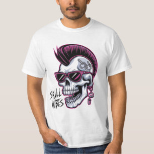 Camiseta Punk Calavera Vibes. Guay Skull con gafas de sol D