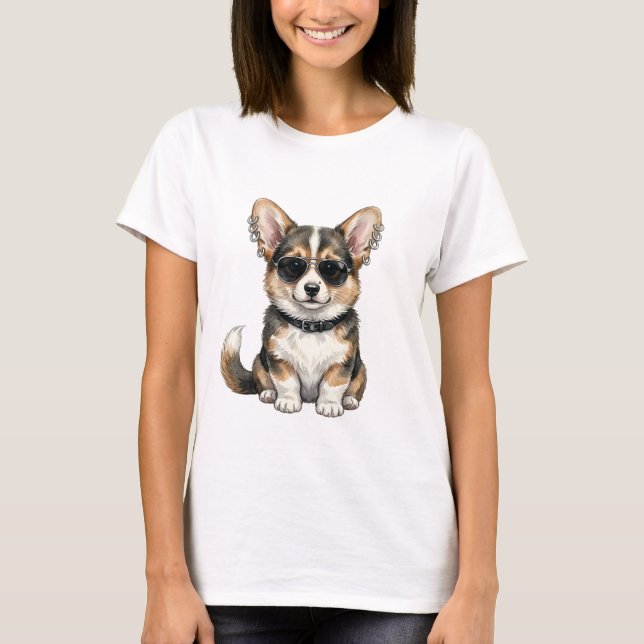 Camiseta Punk Corgi en ambos lados (Anverso)