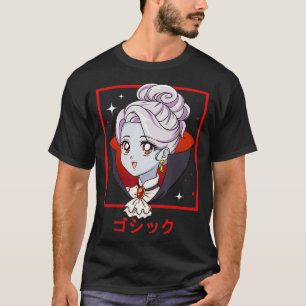 Camiseta Punk de anime japonés Chica malvado Manga Pastel M