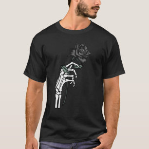 Camiseta Punk de Gótico de flor de Rosa negro de mano de es