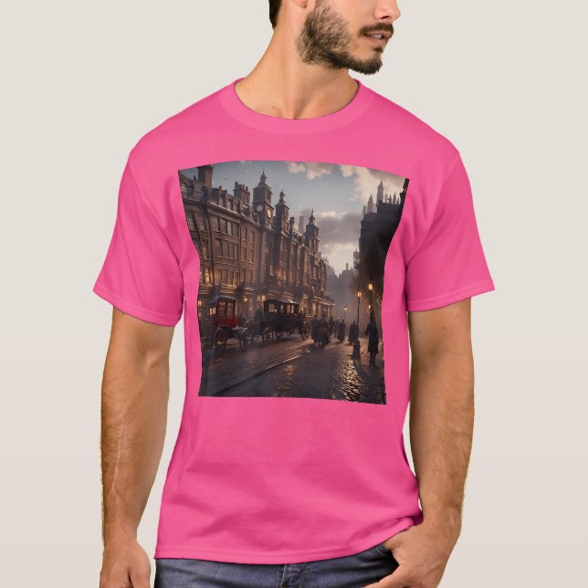 Camiseta Punk de vapor London Streets City Steampunk City A (Anverso)
