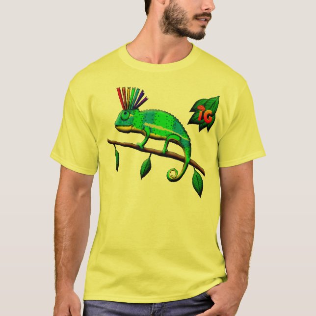 Camiseta Punk del camaleón - para hombre (amarillo) (Anverso)