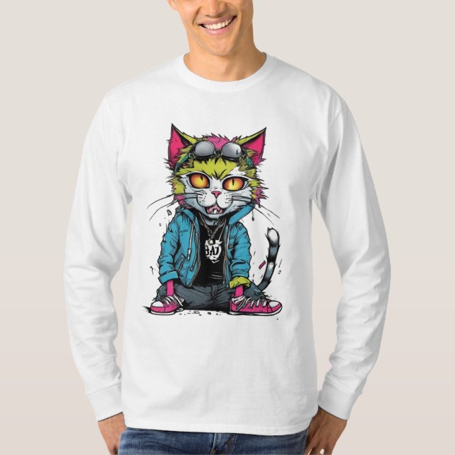 Camiseta Punk Gato malo (Anverso)
