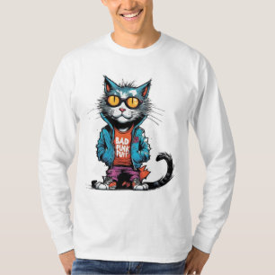 Camiseta Punk Gato malo con gafas de sol