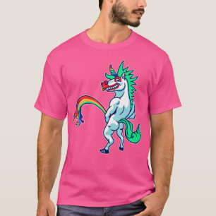 Camiseta Punk gracioso Unicornio Pisando Un Arte Fiesta Arc