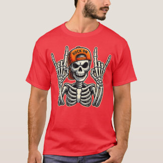 Camiseta Punk Halloween Roc de la gorra de patinaje sobre b