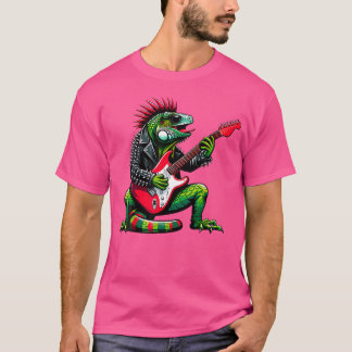 Camiseta Punk Iguana Rock'N Roll Goth Lagarto Guitarra Impr