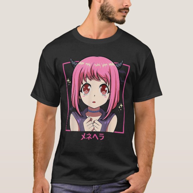 Camiseta Punk japonés de Chica de anime malvado - Pastel Me (Anverso)