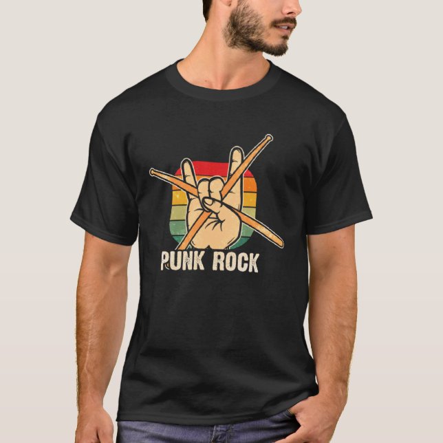 Camiseta Punk Música Retro Punk Rock Drums Percusionistas D (Anverso)