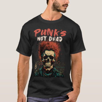 Camiseta Punk No Está Muerto Cráneo Punk Rock Música - Viej