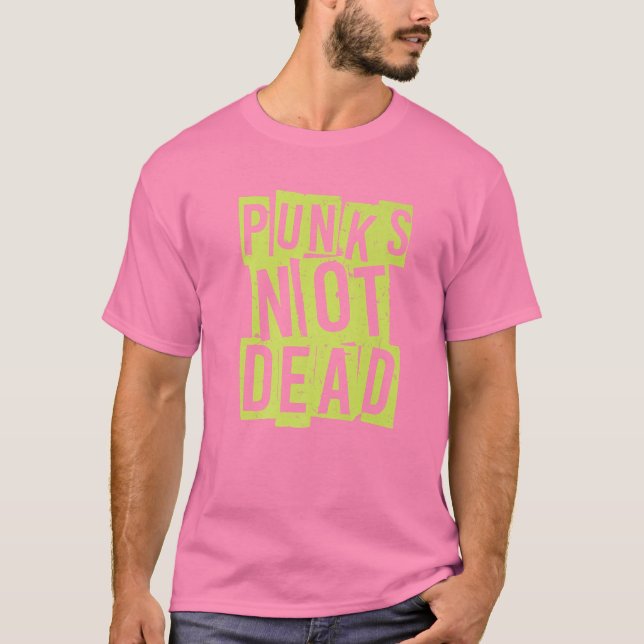 Camiseta Punk no muerto - Punk Rock hardcore rosado (Anverso)