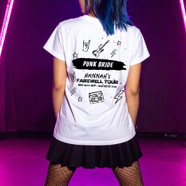 Camiseta Punk Novia Último Tour Punk Banda de rock Bachelor