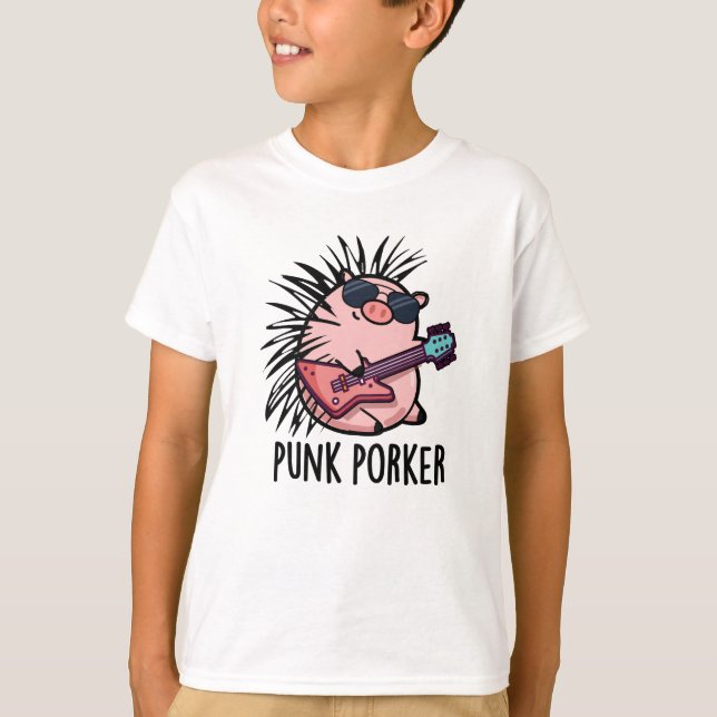 Camiseta Punk Porker Funny Punk Rocker Pig Pun (Anverso)