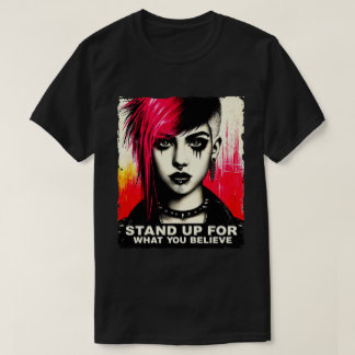 Camiseta Punk Rock Chica Street Art Cita Graffiti Grunge