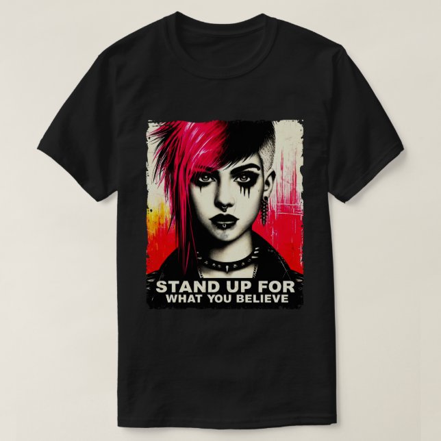 Camiseta Punk Rock Chica Street Art Cita Graffiti Grunge (Diseño del anverso)