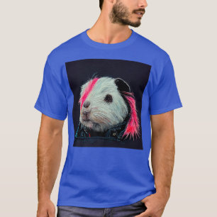 Camiseta Punk Rock Guinea Pig In A Leather Jacket Premium 